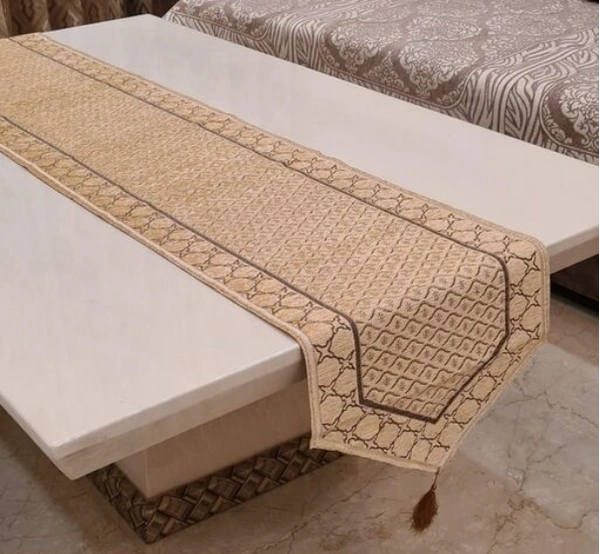 High Quality Embroidred Cotton Table Runner( Size16X72 Inch) - Beige, Cotton, Pack of1